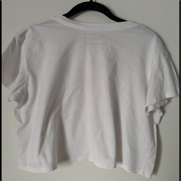 Revolve Lovers & Friends white cropped t-shirt, pineapple imprinted throughout,S - Picture 6 of 6